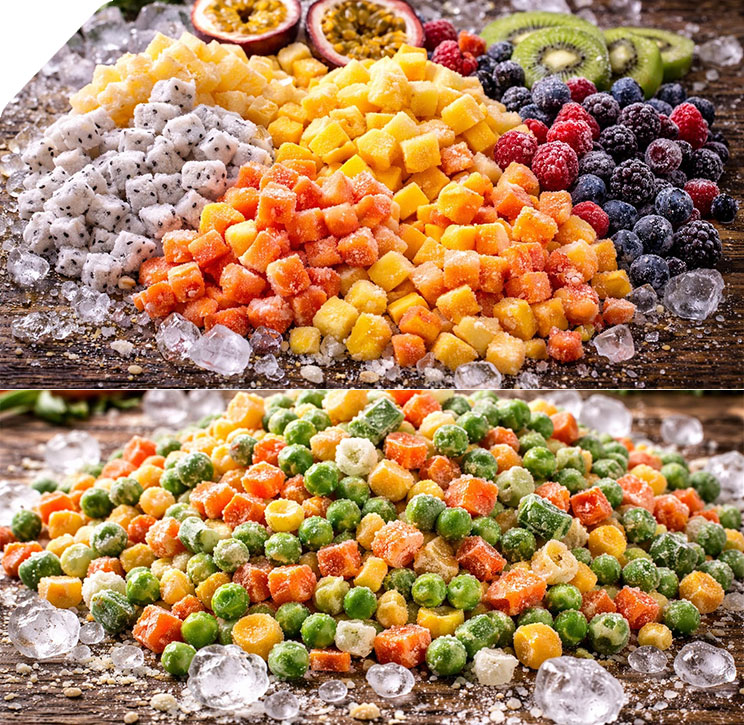 Frozen vegetables and fruits export